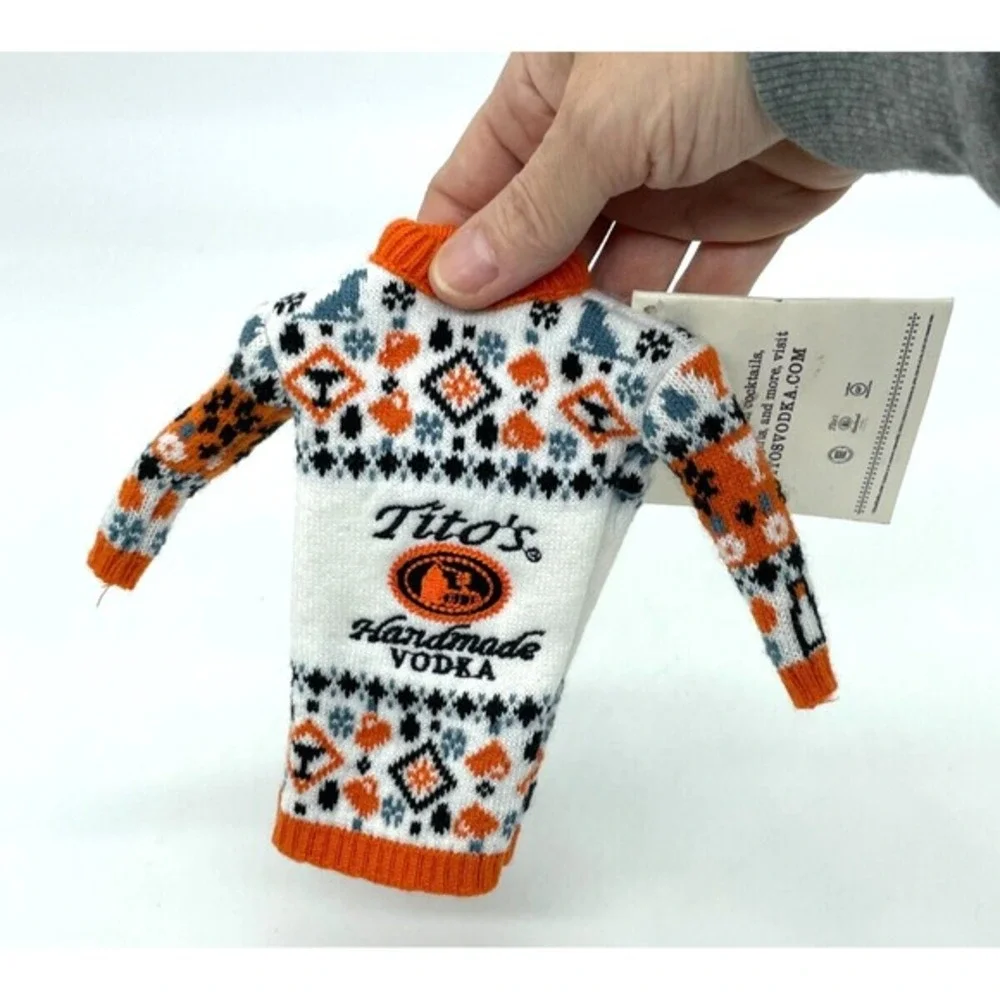 Titos Vodka Mini Christmas Sweater Bottle‎ Cover Gift
